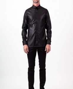 Chemise coton super 100's noire