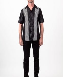 Chemise manche courte Rockabilly noir