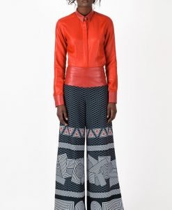 Chemisier coton super 100's rouge F