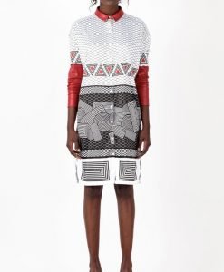Robe chemise oversize  imprim graphique